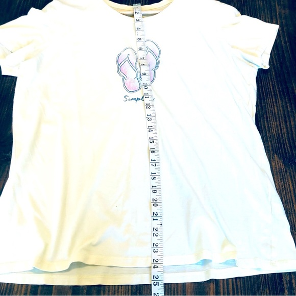 Life is good Flip Flop Neutral T-Shirt Coastal Beach Women’s Size Large - Picture 4 of 10